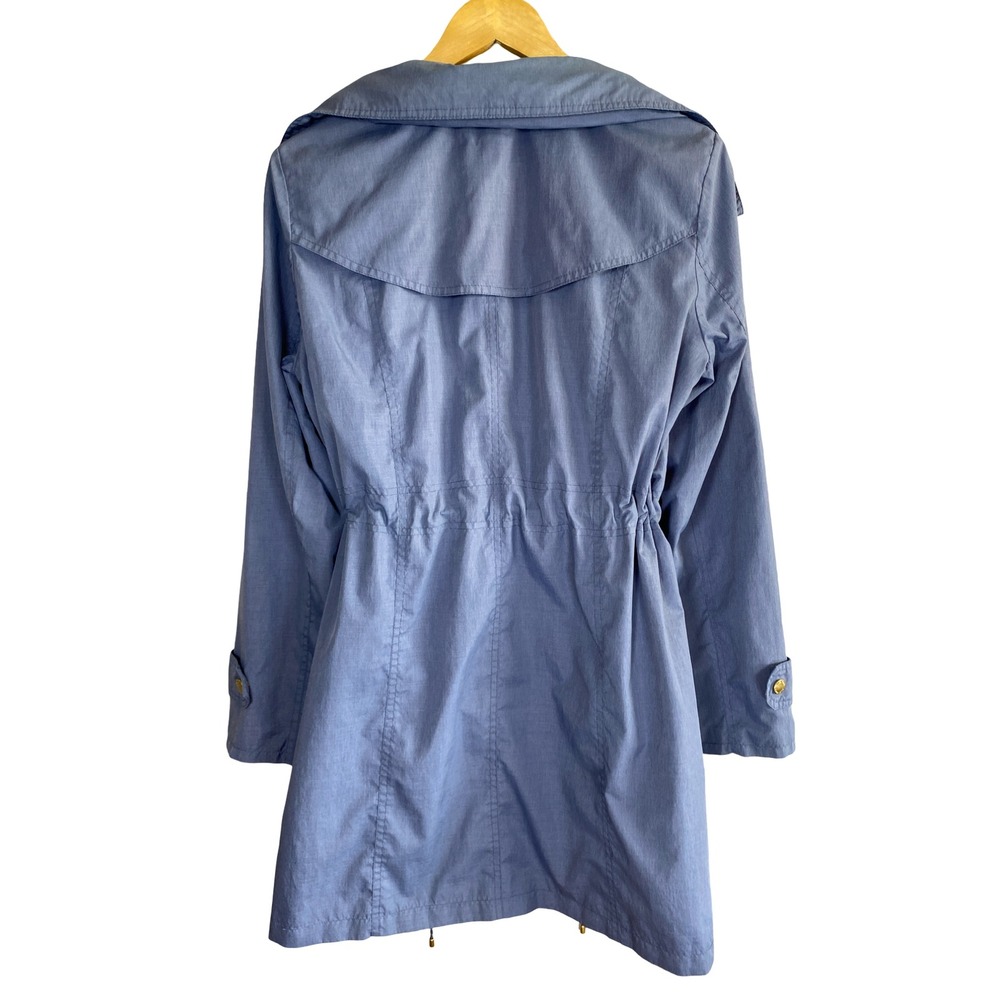 Ellen Tracy Womens Blue Hooded Anorak Jacket Drawstring‎ Waist Size Large - Picture 3 of 12